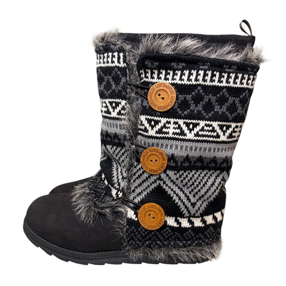 Women’s Muk Luks Detachable Sweater Boots •Size 9 *NWOB Winter Boots Black - Picture 1 of 10